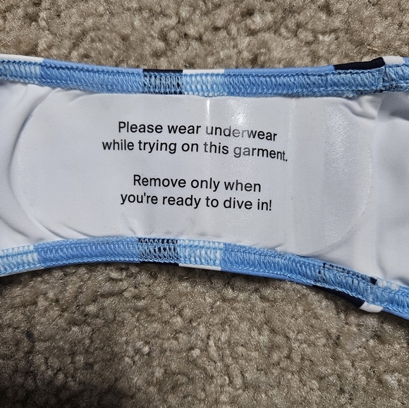 💚HP💚NWT Tanya Taylor Coraline Stripe Cutout One Piece Swimsuit Blue and White - Picture 2 of 16